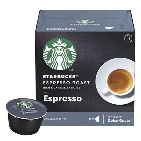 STARBUCKS Espresso Roast By Nescafe Dolce Gusto Dark Roast Coffee Pods, 12 Capsules